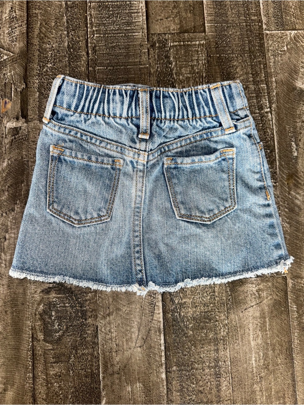 Old Navy Light Blue Denim Skirt with Frayed Hem - Picture 2 of 3